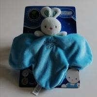 Doudou lapin bleu